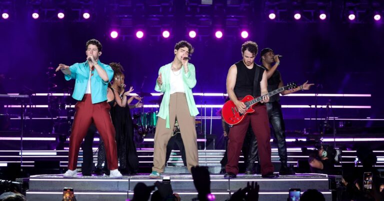 See The Jonas Brothers Groovy Style on ‘The Tour From Sheer Shirts to Sequin Pants