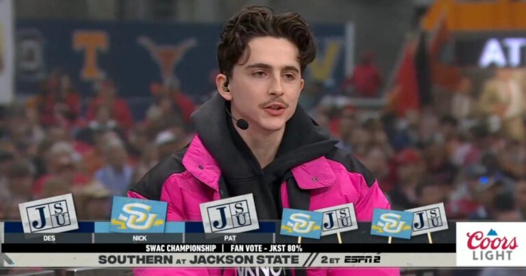 Timothee Chalamet Impresses College Game Day Hosts With His Football Predictions