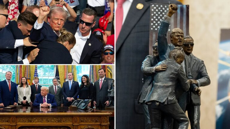 trump statue sculpture